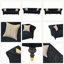 Canapé Chesterfield 3 places en velours capitonné, accoudoirs arrondis, pieds en bois sculpté, 225 cm de large, avec 2 coussins