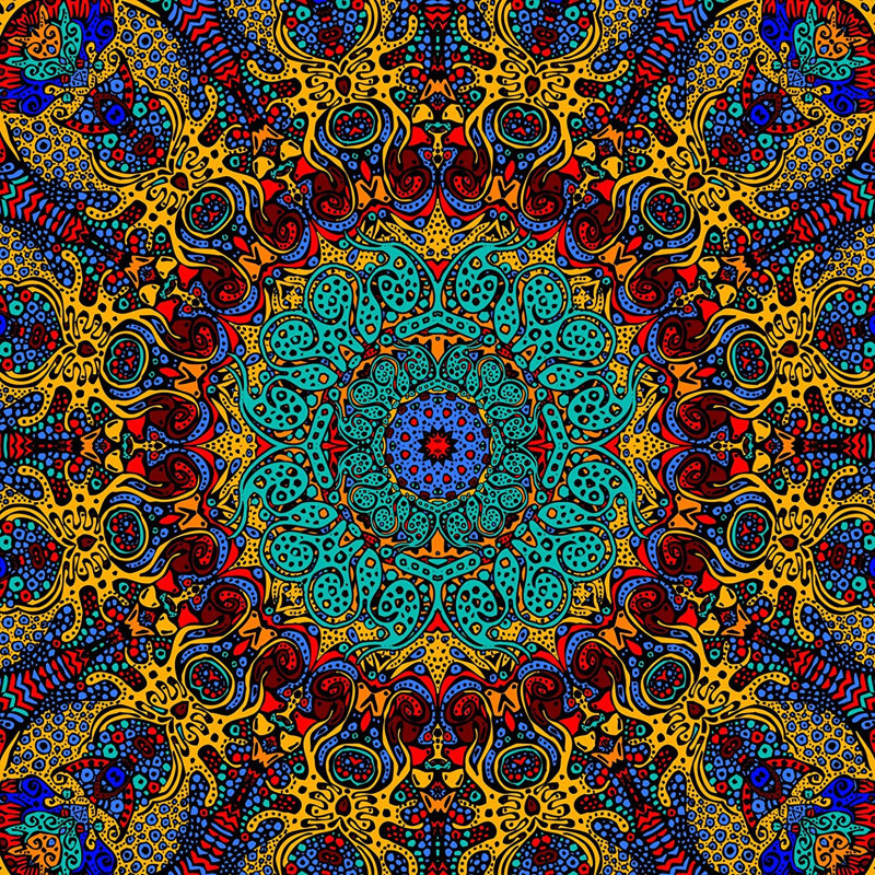 Tapisserie en coton psychédélique 3d burst