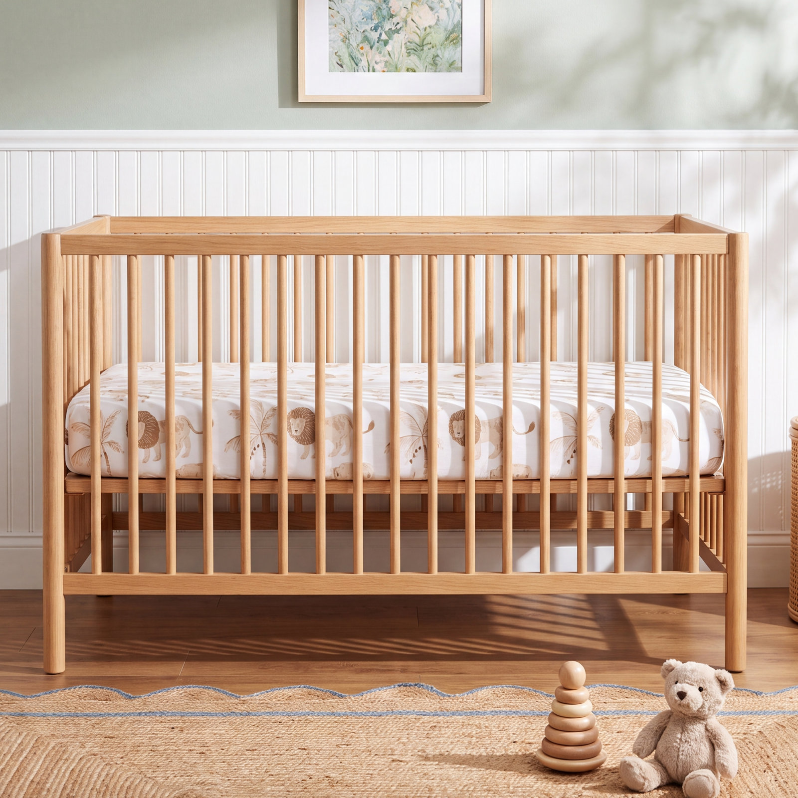 Safari Animal Cotton Crib Sheet
