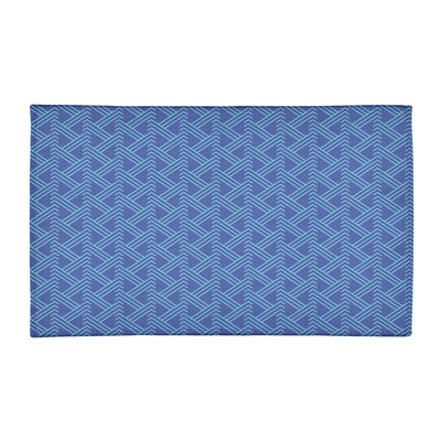 Tapis bleu zig zag