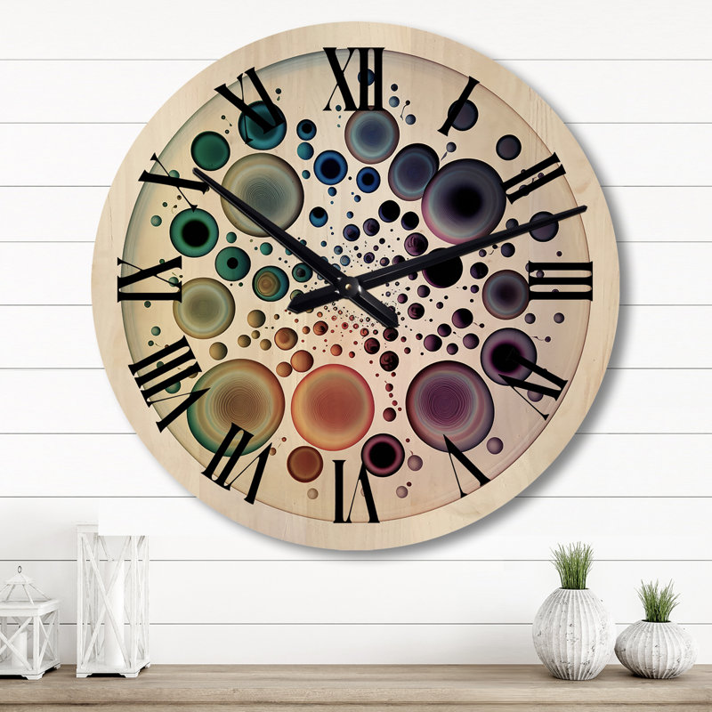 Horloge murale surdimensionnée en bois Cymatics, Grand