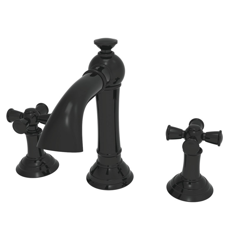 Aylesbury Widespread Bathroom Faucet with Drain Assembly, Gloss Black