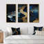 Géode abstraite, marbre doré et bleu V - ensemble d'art mural sur toile abstraite en marbre-87918442-87918443