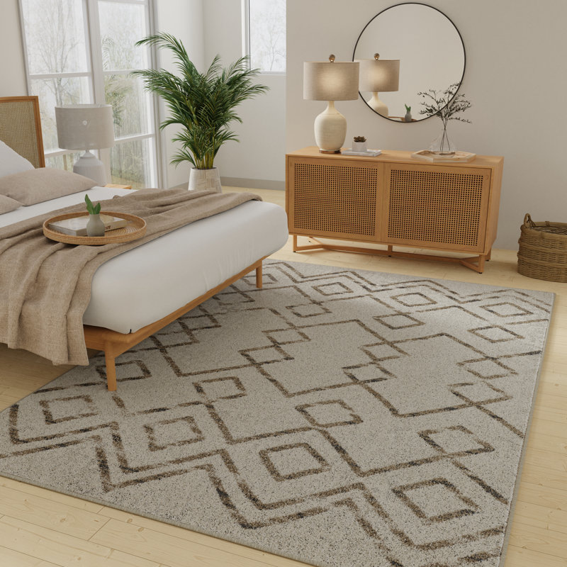 Andrais Performance Washable Geometric Indoor Rug, Rectangle 10' x 13'