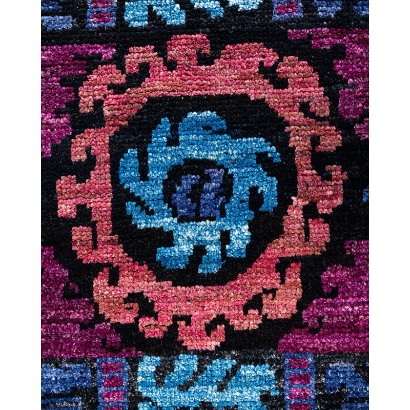 Contemporary One-of-a-Kind Rectangle 4'2" x 6' Hand Knotted Area Rug