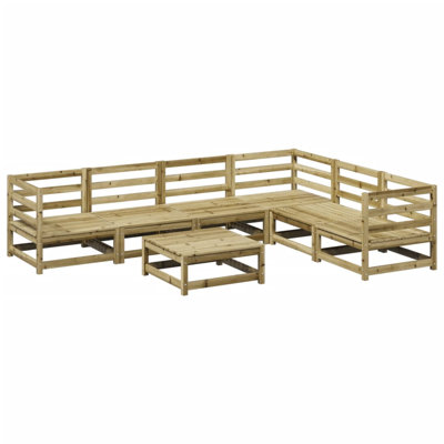 Alpen Home 7 Piece Garden Sofa Set Solid Wood Pine 