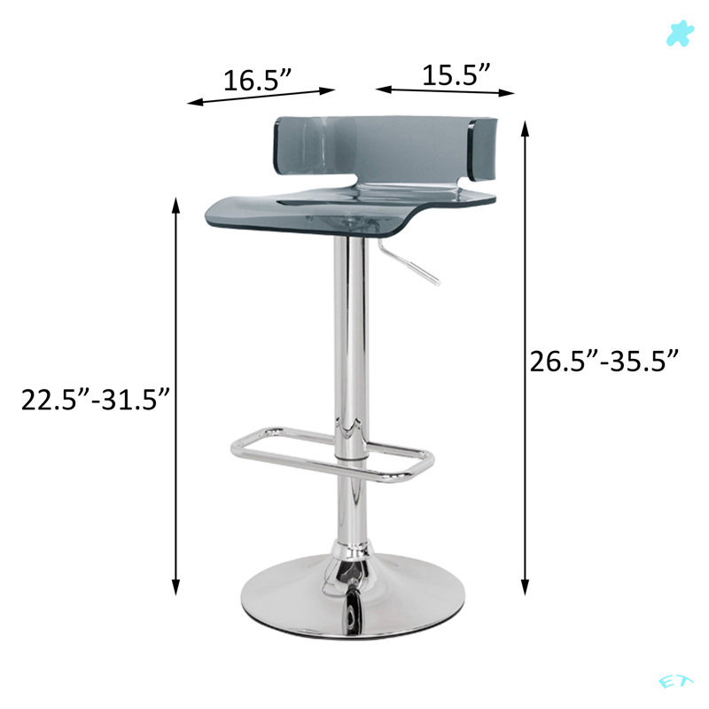 Tabouret pivotant gris et chrome