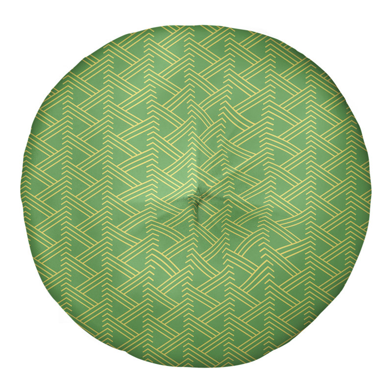 Coussin de sol zig zag classique, 26 po x 26 po, Vert/jaune