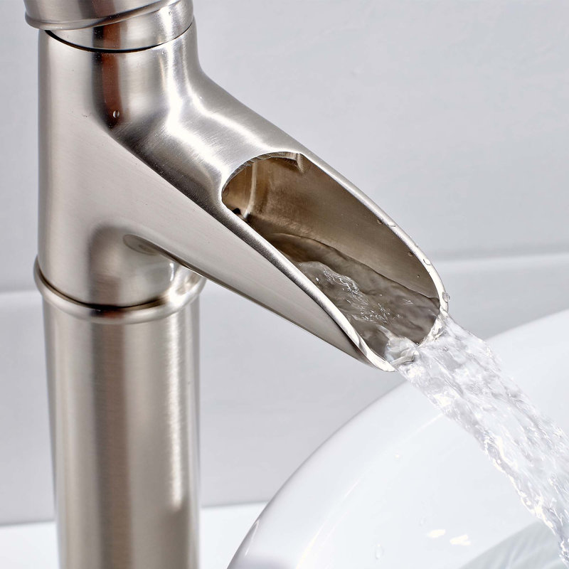 Robinet de salle de bain monocorps et monocommande, Nickel brossé