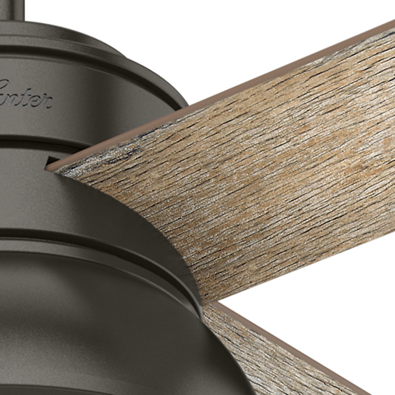 Loki 52 4 - Blade Standard Ceiling Fan with Lights and Pull Chain, Noble Bronze/Barnwood & Drifted Oak