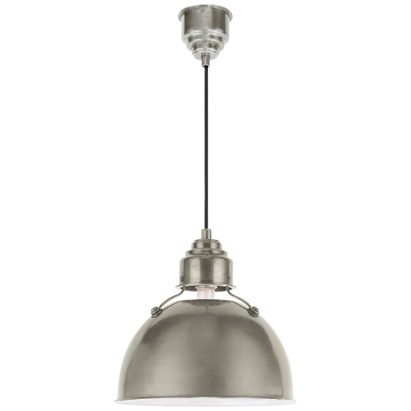 Thomas O'Brien Eugene Large Pendant, 15" H x 15.5" W x 15.5" D, Antique Nickel