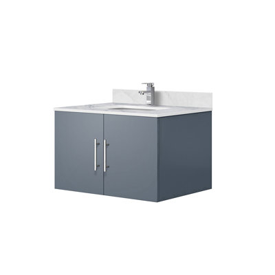 Ensemble de meuble-lavabo gris foncé l 30 po x P 22 po, plateau en marbre de Carrare et robinet