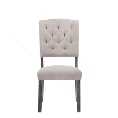 Bernard Beige Linen & Weathered  Side Chair (Set Of 2)