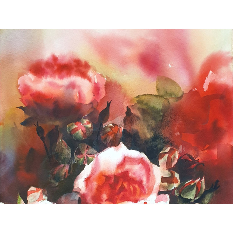 Floraison de fraîcheur | Aquarelle sur papier | Œuvre d'art par Puja Kumar
