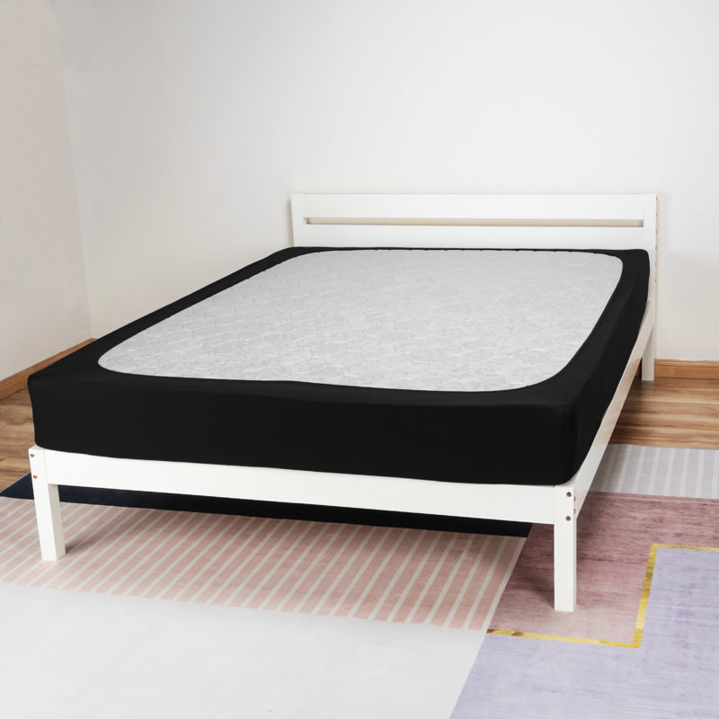 Jersey Knit StretchWrap Box Spring Cover, Black, Full
