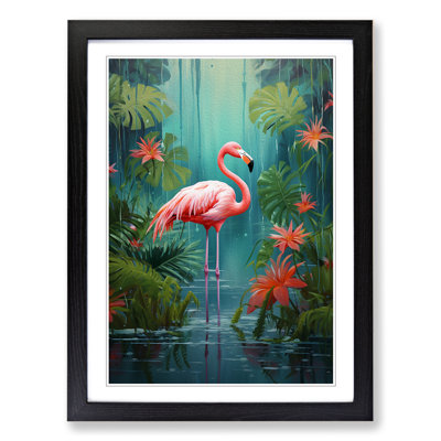 Flamingo Modern Art - Framed Print