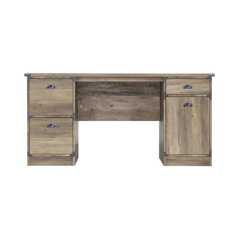 Coppola 61.4'' W Rectangle Executive Desk, Rustic Oak