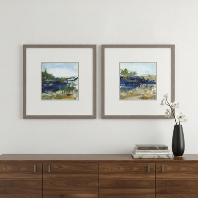 (Ensemble de deux) encadré d'art encadré brun