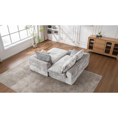 Modern Large Modular Chenille Sectionals For Living Room