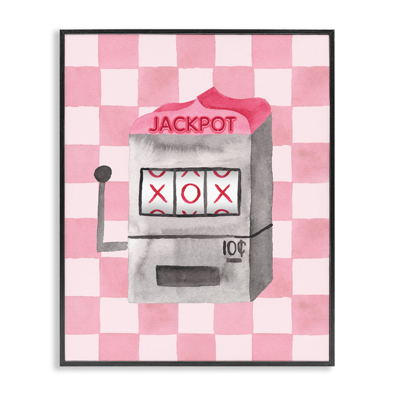 Estampe numérique Jackpot, par Nina Jacobs, H 14 po x l 11 po, Giclée encadrée noir minuit