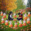 12 autocollants de sol Halloween (plastique)