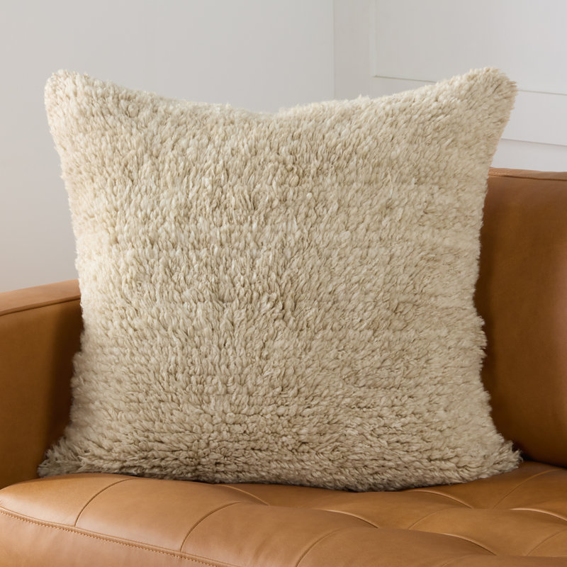 Coussin Bacci, Beige, Carré 24 po, Polyester