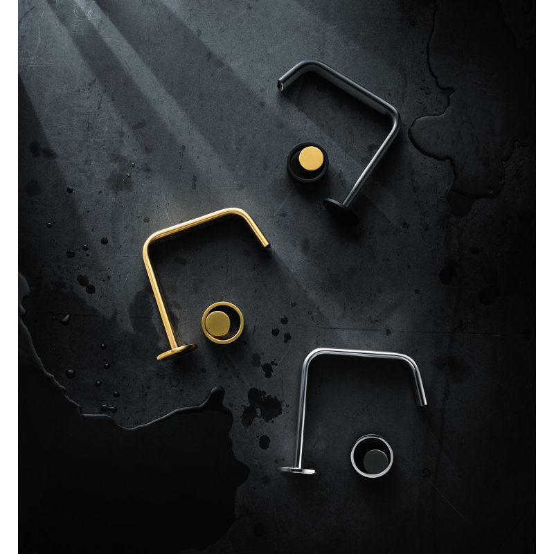 Eclissi™ Widespread Lavatory Faucet with U-Spout, Matte Black/Satin Gold
