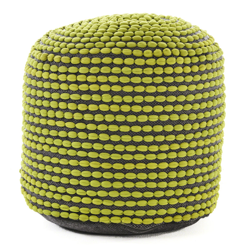 Pouf avec résistance à l'eau de rivière, fait à la main pour une utilisation intérieure, cylindrique, géométrique, capacité de 250 lb, pouf à perles, géométrique, rembourré