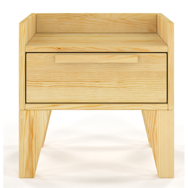 Jovanni 40cm W Solid Wood Bedside Table, Pine