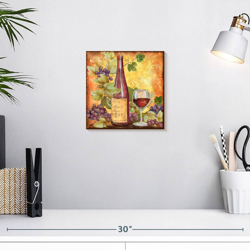 Yarlin vigne et vin rouge, H 10 po x l 10 po
