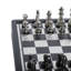 Ensemble de jeu d'échecs en métal noir avec compartiment de rangement Scheele