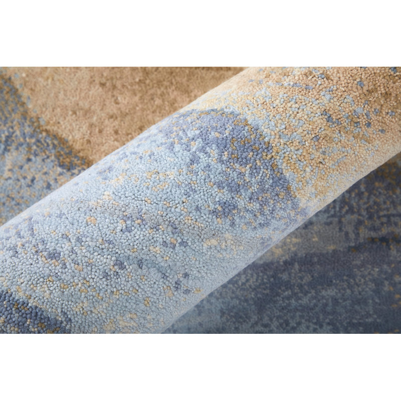 Livingston Modern Gradient & Ombre Tan Area Rug, Rectangle 11'6" x 15'
