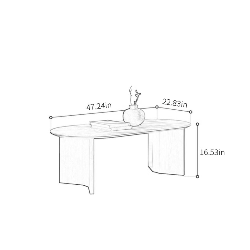 Table basse ovale simple, Noir, noir, noir, noir
