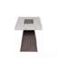 Table basse carrée contemporaine 1 pièce en bois blanc avec plateau en marbre et base en bois de noyer foncé avec finition