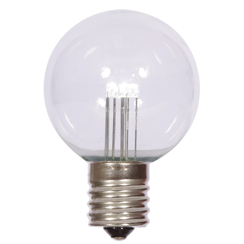 Vickerman G50 Pure White Transparent Glass LED Replacement Bulb