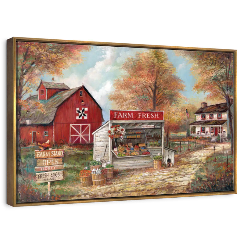 Autumn Farm Fresh, 19 po x 13 po, Cadre flottant doré