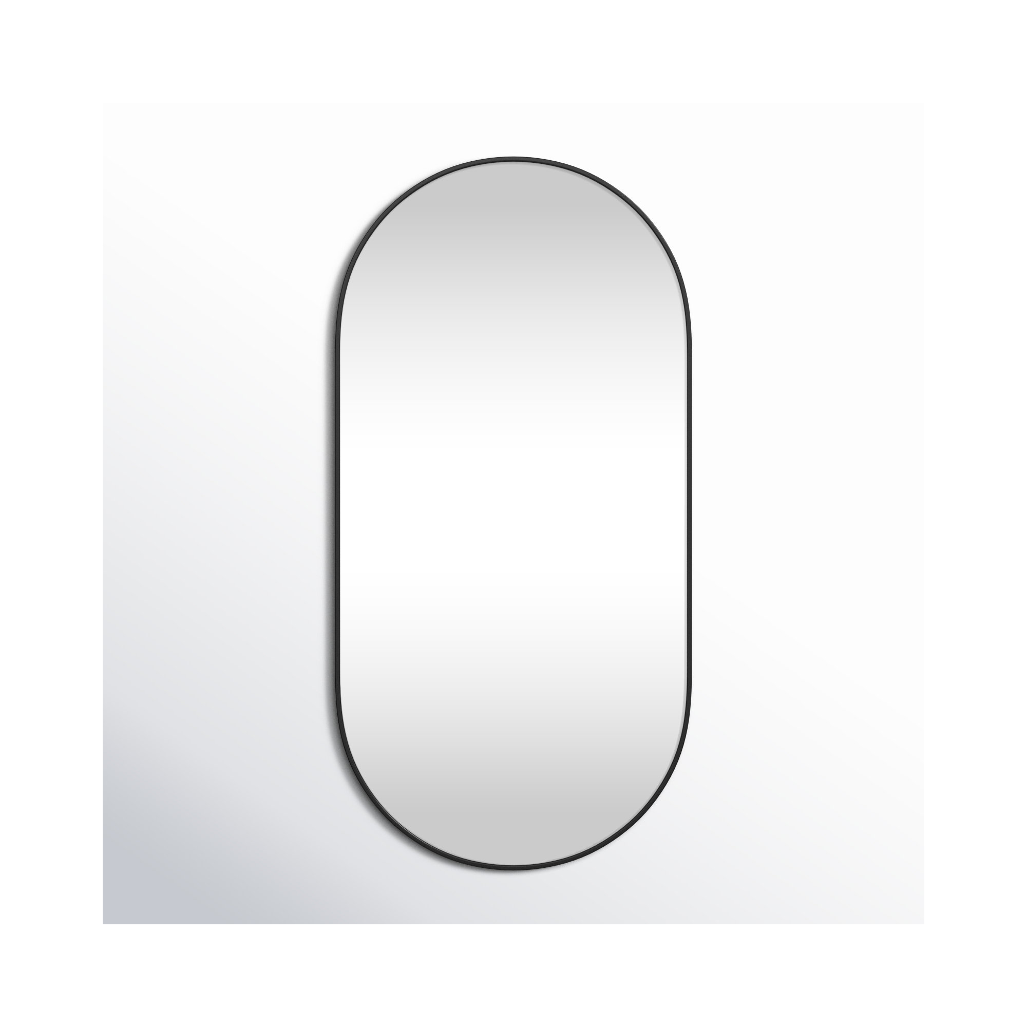 Elington Metal Oval Mirror, 60"  x 30" , Black