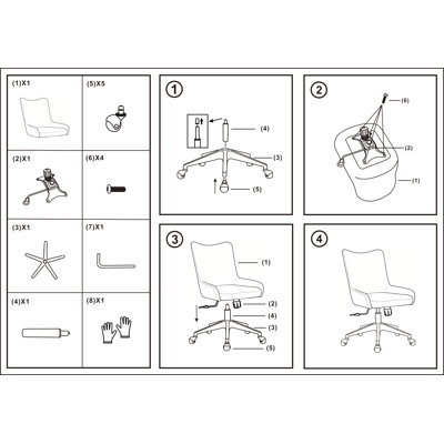 Chaise de bureau de style Mid-Century moderne avec dossier haut, chaise de bureau en cuir véritable brun à hauteur réglable, inclinable et pivotante, chaise de bureau rembourrée à roulettes lisses, chaise de travail roulante pour espace de travail (base laiton antique)