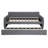 Full Size Upholstered daybed with Trundle and Wood Slat Support-1236276909