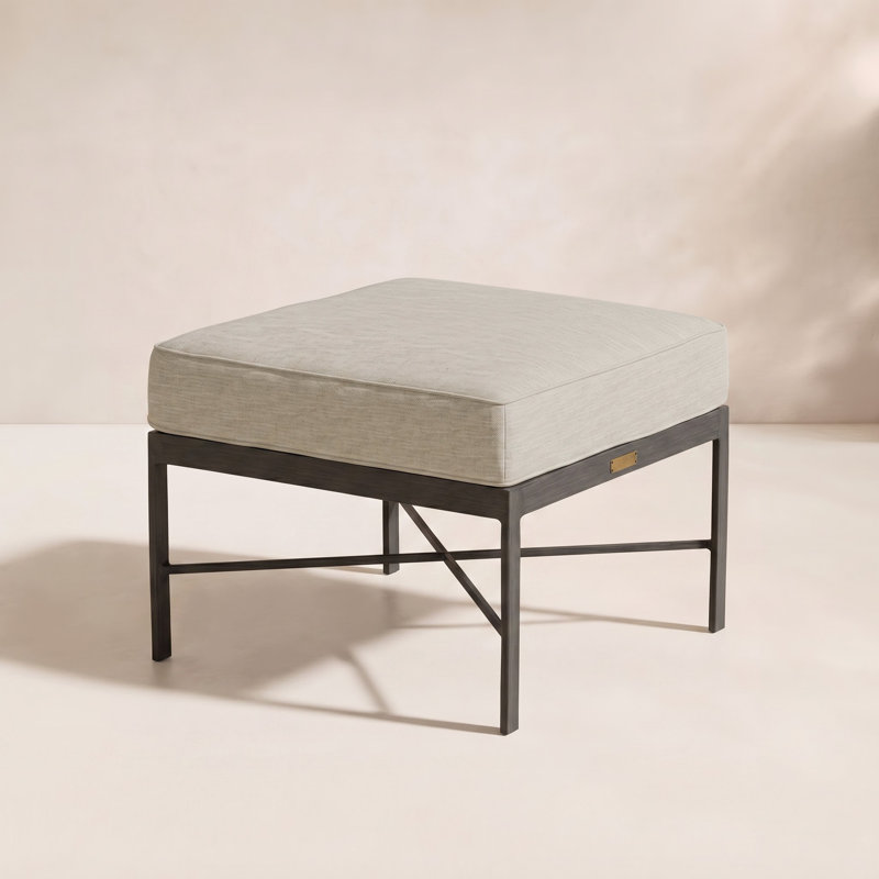 Repose-pieds en aluminium Monaco - gris ardoise, Gris ardoise, Trépointe, Lin Dove Sunbrella®