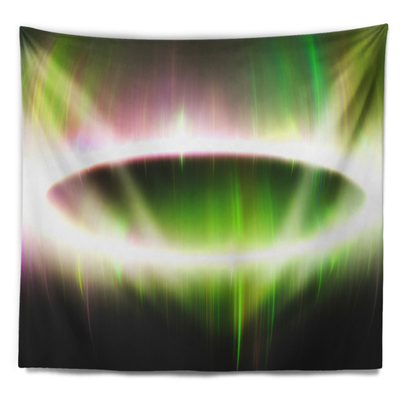 Tapisserie à lumières abstraites de belle couleur septentrionale, H 68 po x l 80 po