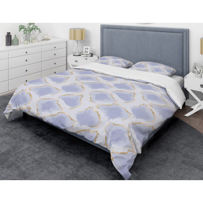  Ensemble de housse de couette à motif abstrait Mid-Century