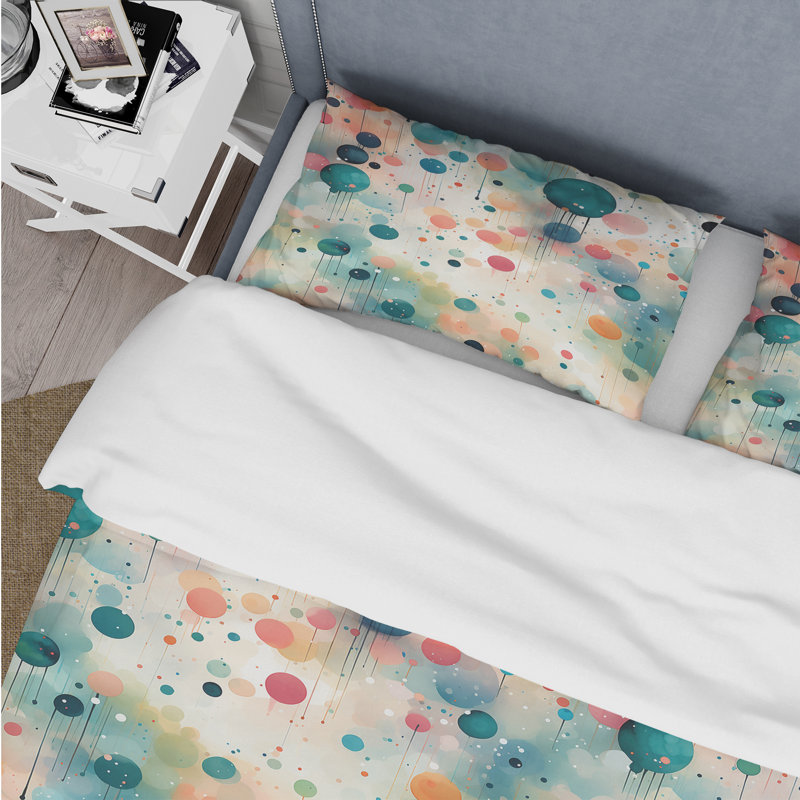 Ensemble de housse de couette Mystical Poka Dota Harmony, Housse de couette pour grand lit et 2 taies décor