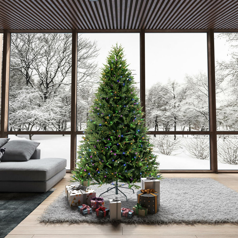 9' H Lighted Artificial Fir Christmas Tree