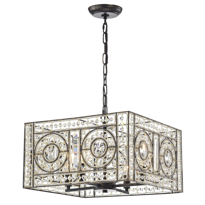 Lustre rectangulaire à 4 lumières DEL Seddon