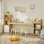 Kids Wooden Desk With Bookshelves, 5 Storage Cabinets & 2 Stools, Children Study Table For Writing & Drawing, Student Desk For Bedroom, Ideal For Ages 3-8