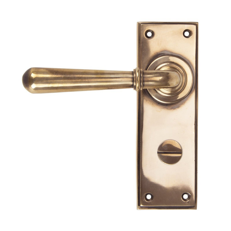 Newbury Lock Door Handle Kit, Polished Bronze