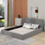 Grand lit plateforme tapissier avec tissu en velours-641903361