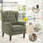 Button-Tufted Small Wingback Accent Chair with Rolled Arm and Thick Padded Cushion-960737536