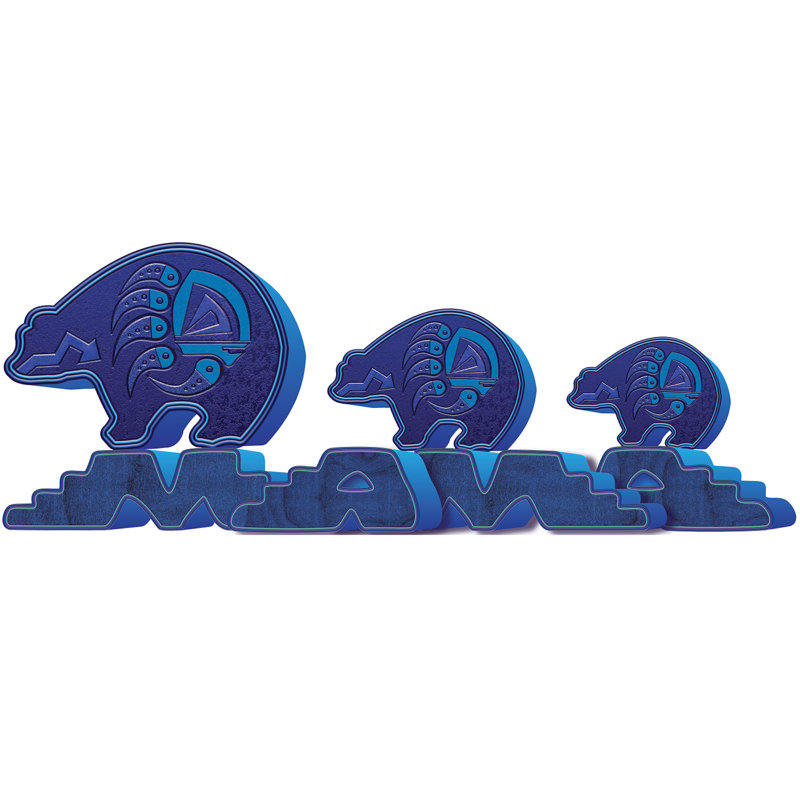 Adhésif mural «Southwestern Hopi Mama Bear», H 27,5 po x l 75,01 po